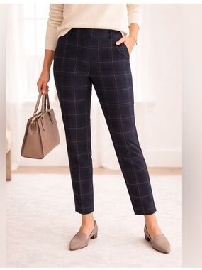 J. Jill Premium Bi-Stretch Pants in Onyx Plaid